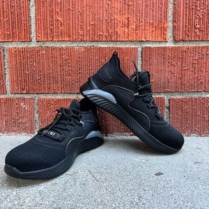 Black Steel Toe Sneakers